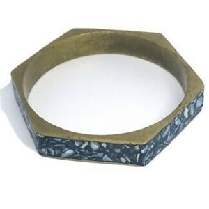 Vintage Abalone & Brass Bracelet